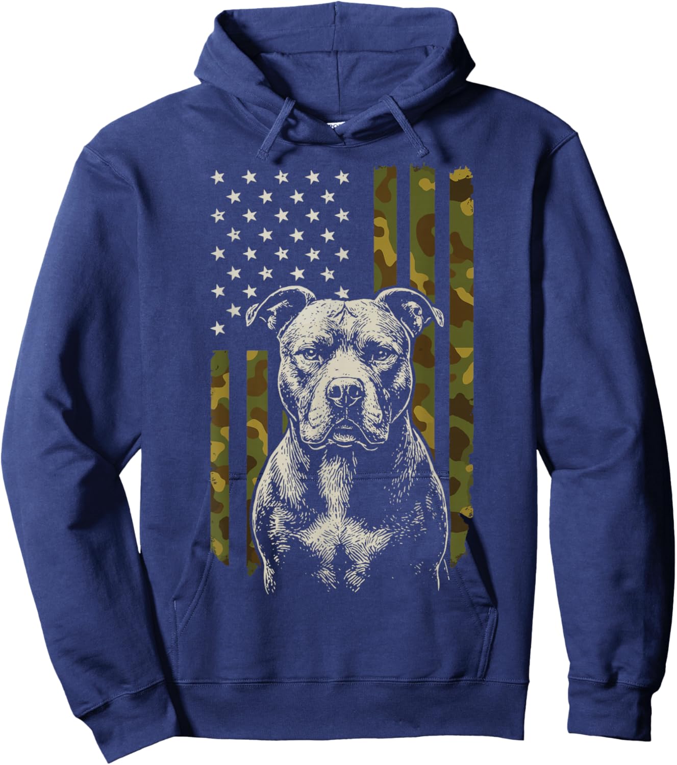 Pitbull US Flag Pit Bull America Hoodie - Hoodie | Navy