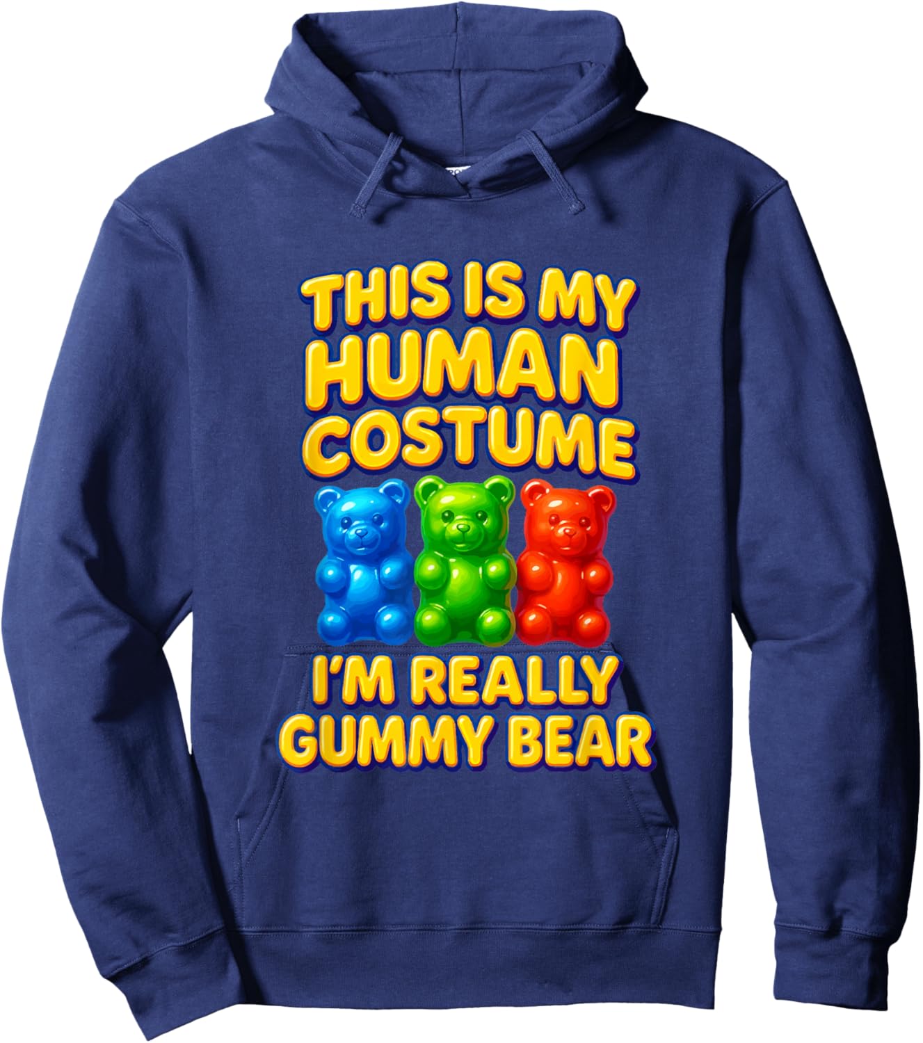 I'm Really Gummy Bear Human Costume Men Women Kid Hoodie - Hoodie | Navy