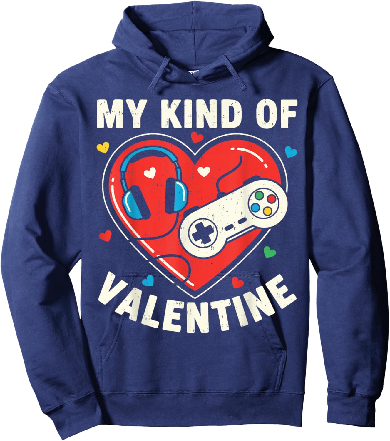 Video Game Funny Gamer Valentines Day for Teens Boys Kids Hoodie - Hoodie | Navy