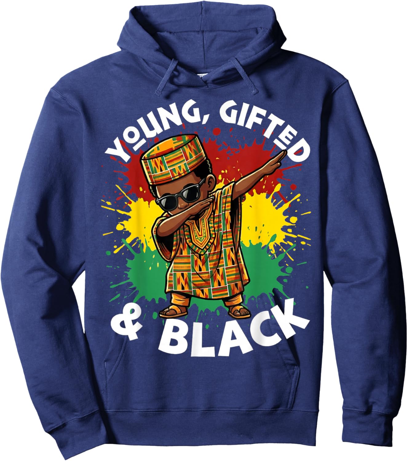 Dabbing African Boy Kid Toddler Young Gifted Black History Hoodie - Hoodie | Navy