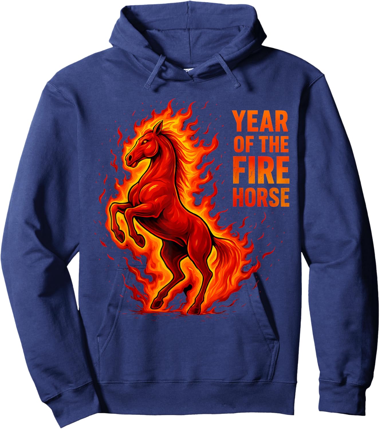 Year of The Fire Horse Happy Chinese Lunar New Year 2026 Hoodie - Hoodie | Navy