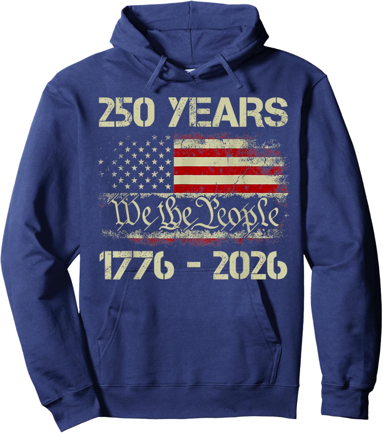 250 Years 1776-2026 250th Birthday USA Patriotic 4th of July Hoodie - Hoodie | Navy