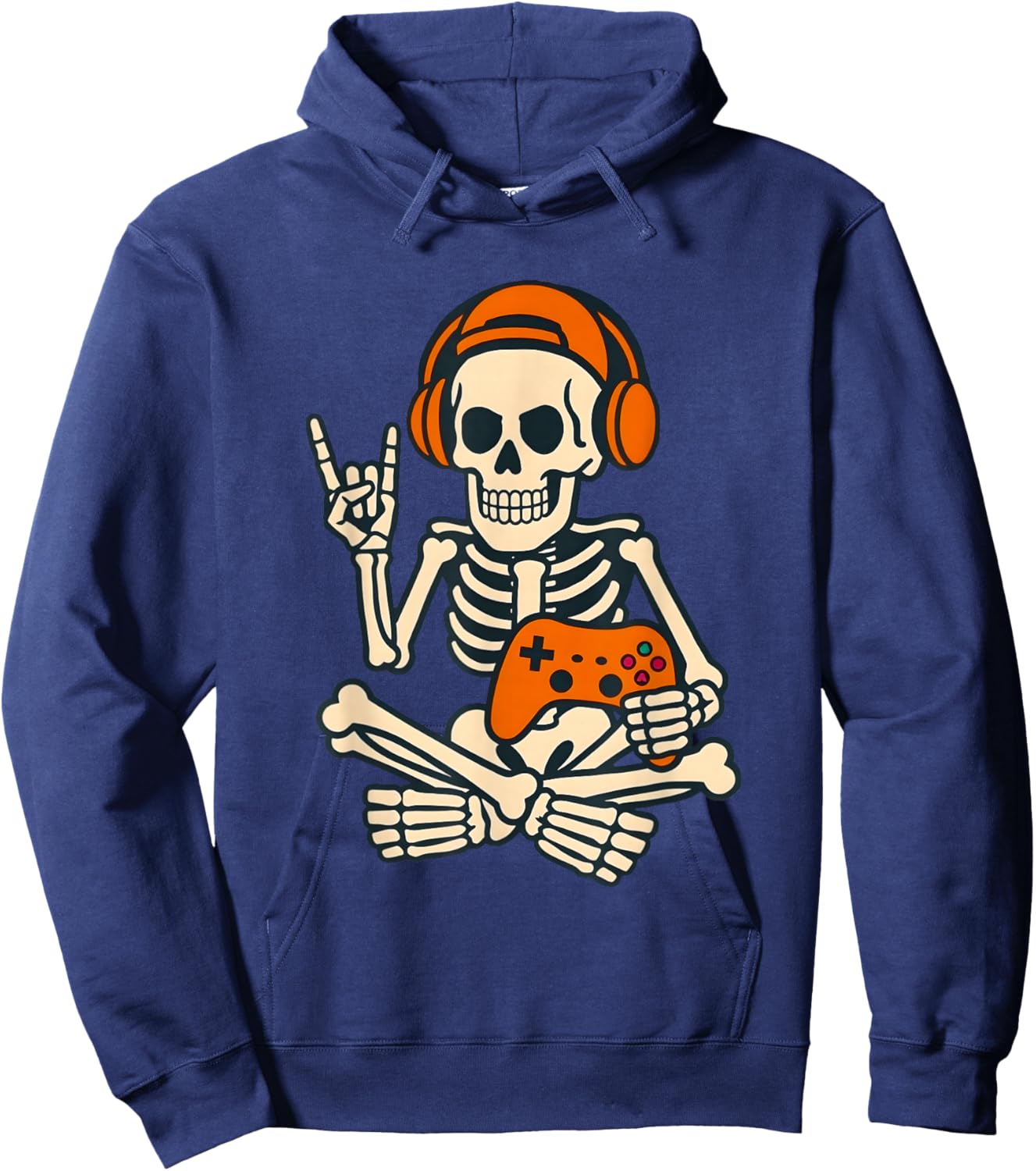 Halloween Skeleton Gamer Video Gaming Boys Men Kids Hoodie - Hoodie | Navy