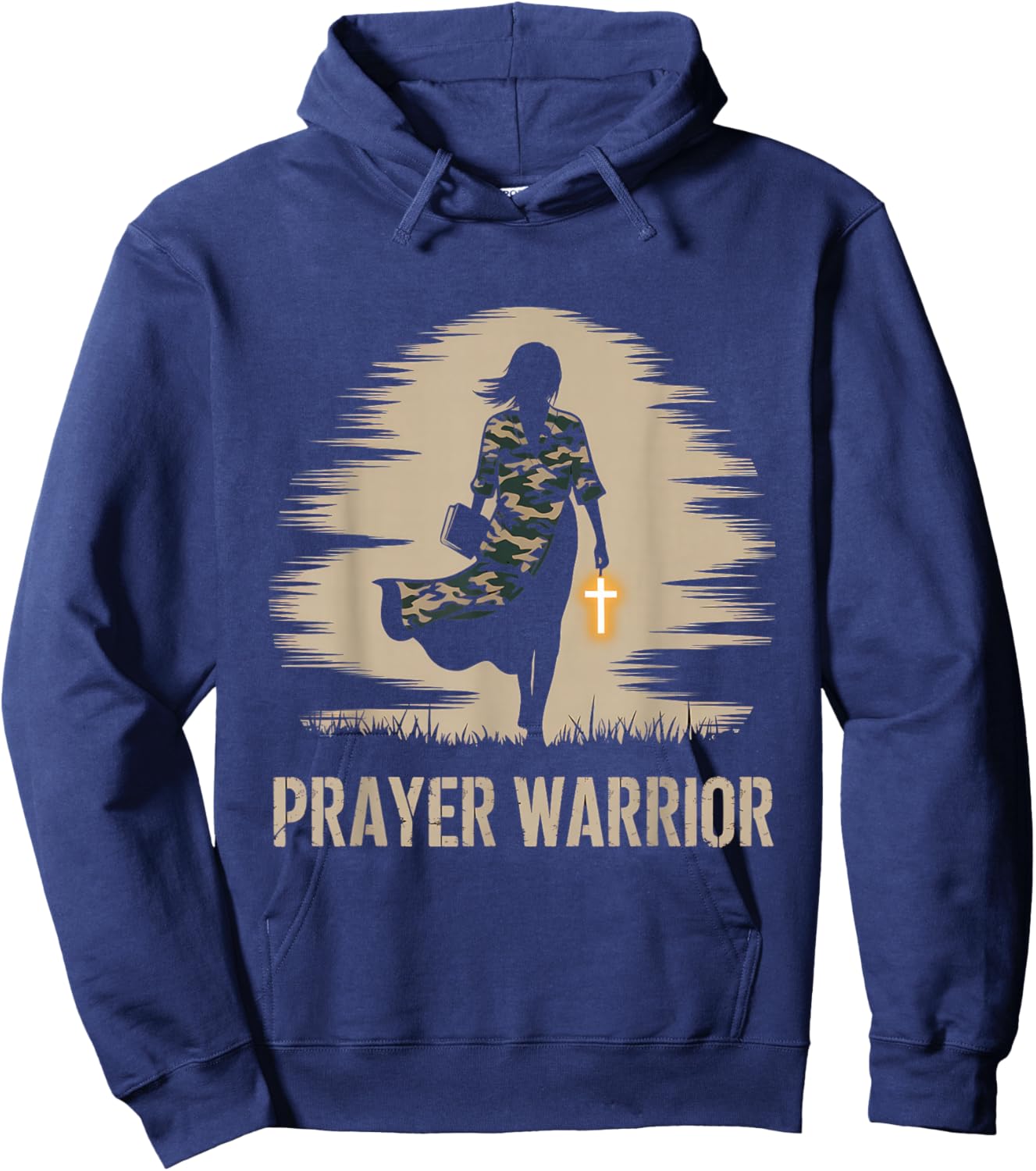 Prayer Warrior God Jesus Christian Black Girl Women Hoodie - Hoodie | Navy