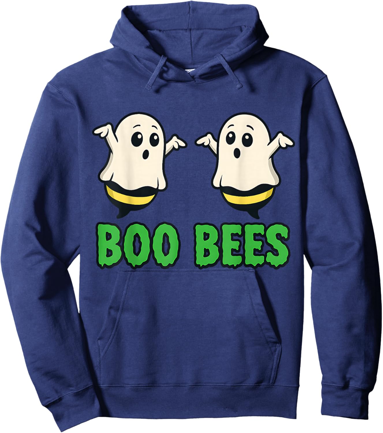 Funny Boo Bees Halloween Ghost Bee Pun Design Hoodie - Hoodie | Navy