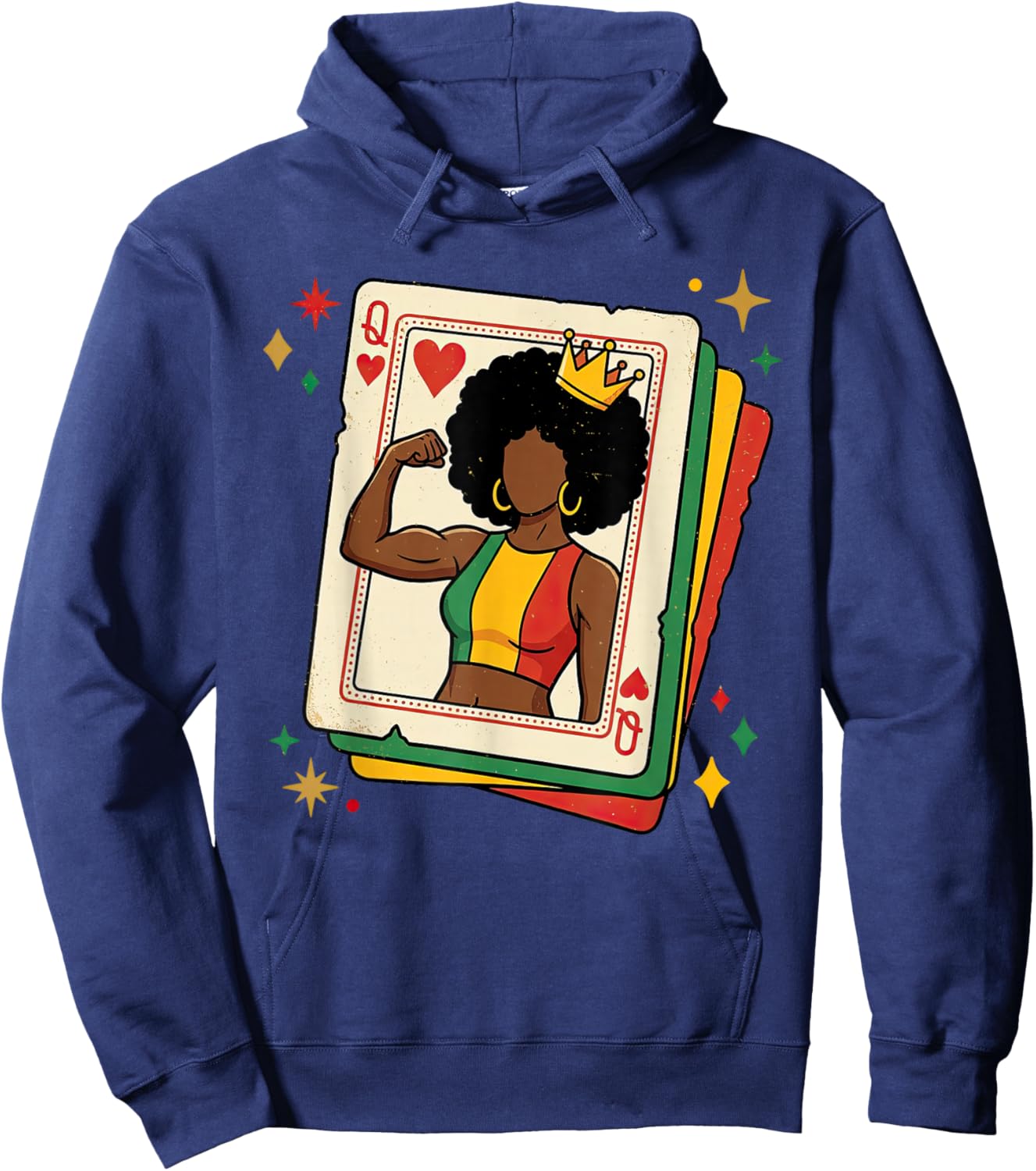 Black Queen African American Black History Month Melanin Hoodie - Hoodie | Navy