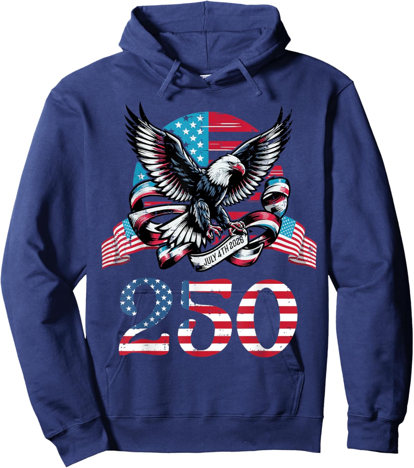 250 Years Eagle July 4th 2026 250th Anniversary USA Men Kids Hoodie - Hoodie | Navy