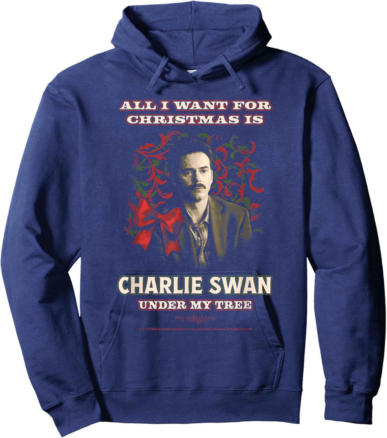 Twilight All I Want for Christmas is Charlie Swan Movie Hoodie - Hoodie | Navy