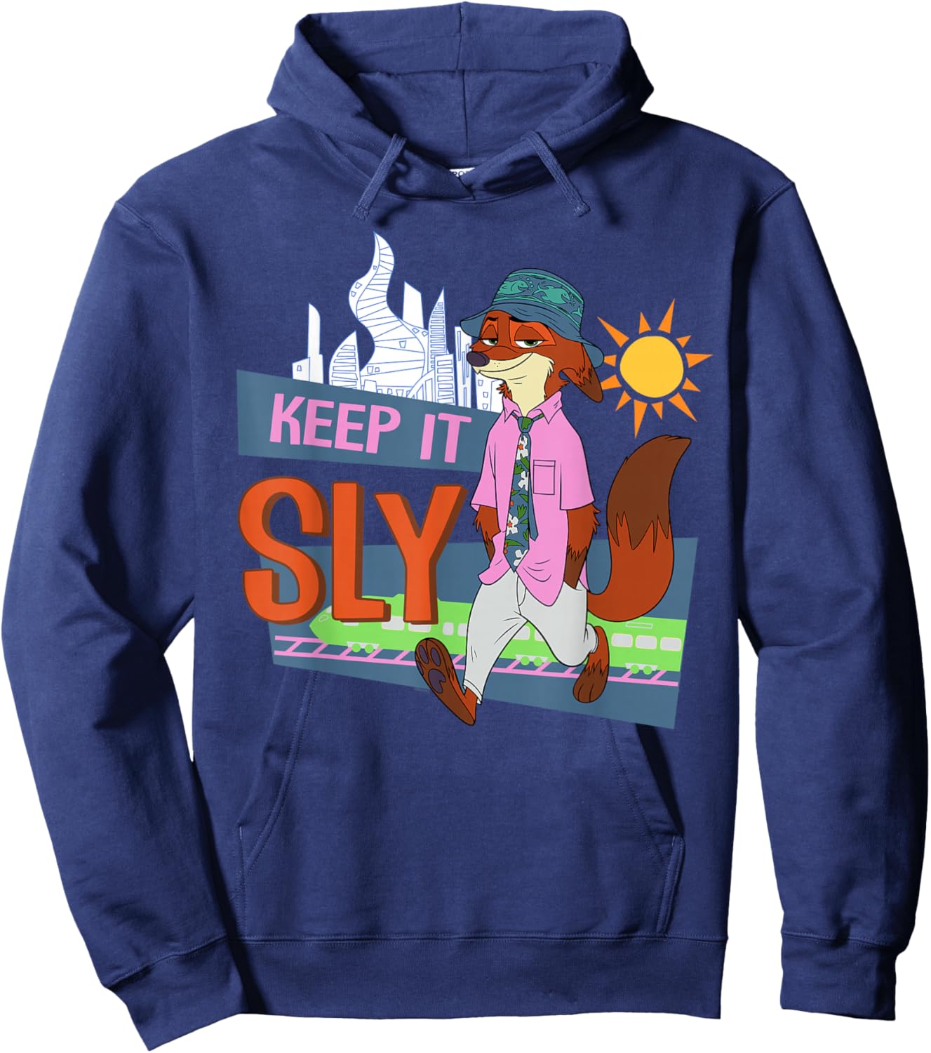Disney Zootopia 2 Nick Wilde Keep it Sly Funny Quote Hoodie - Hoodie | Navy