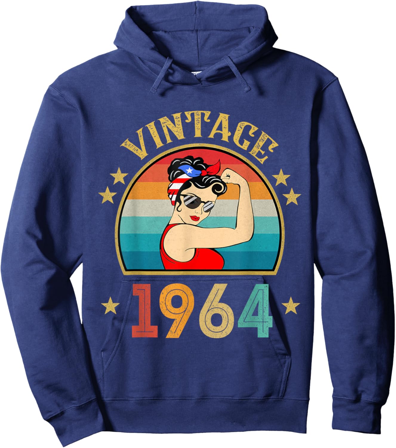 62th Birthday Gift 62 Years Old Retro Vintage 1964 Hoodie - Hoodie | Navy