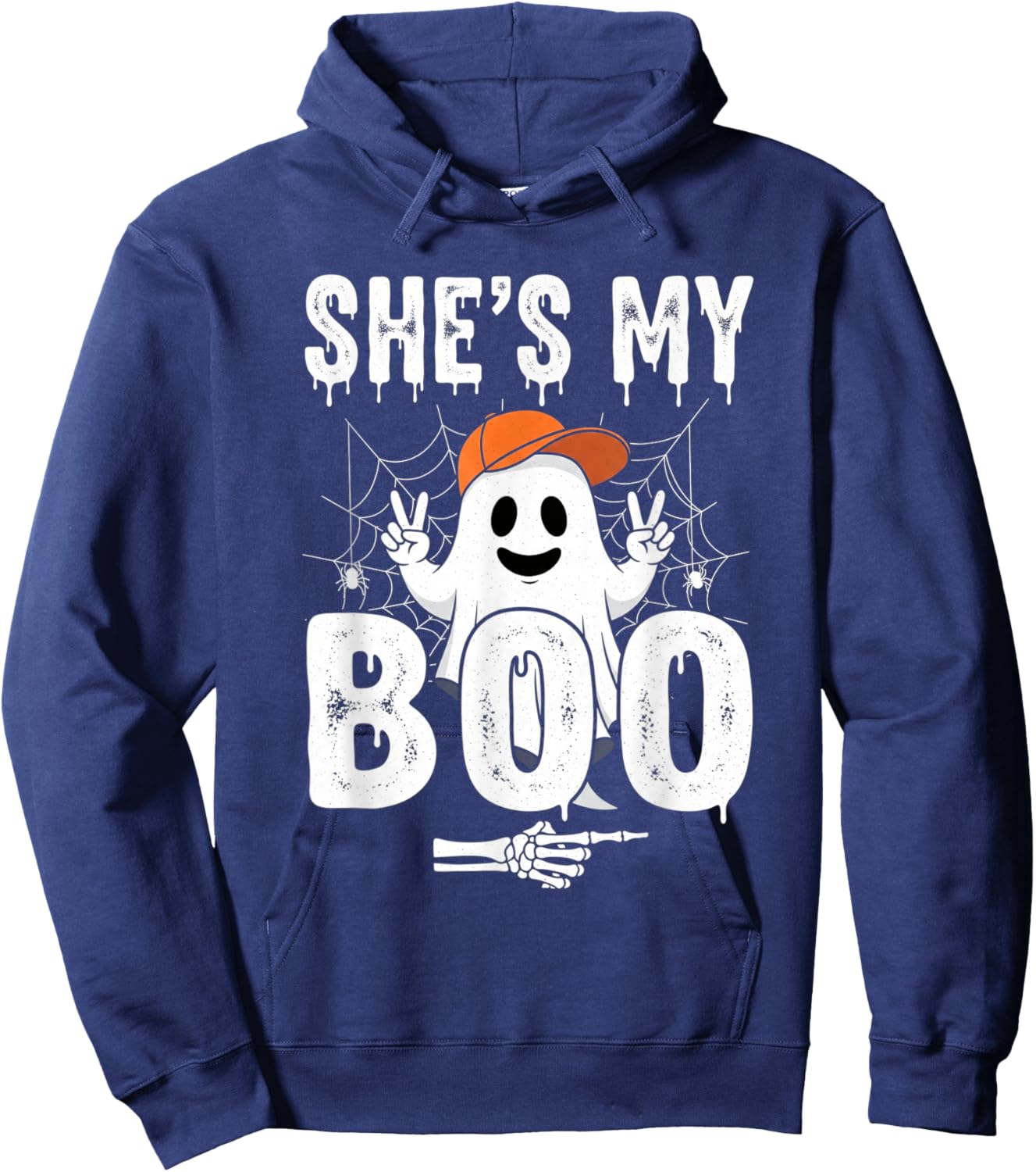 Shes My Boo Couple Matching Halloween Costumes Hoodie - Hoodie | Navy