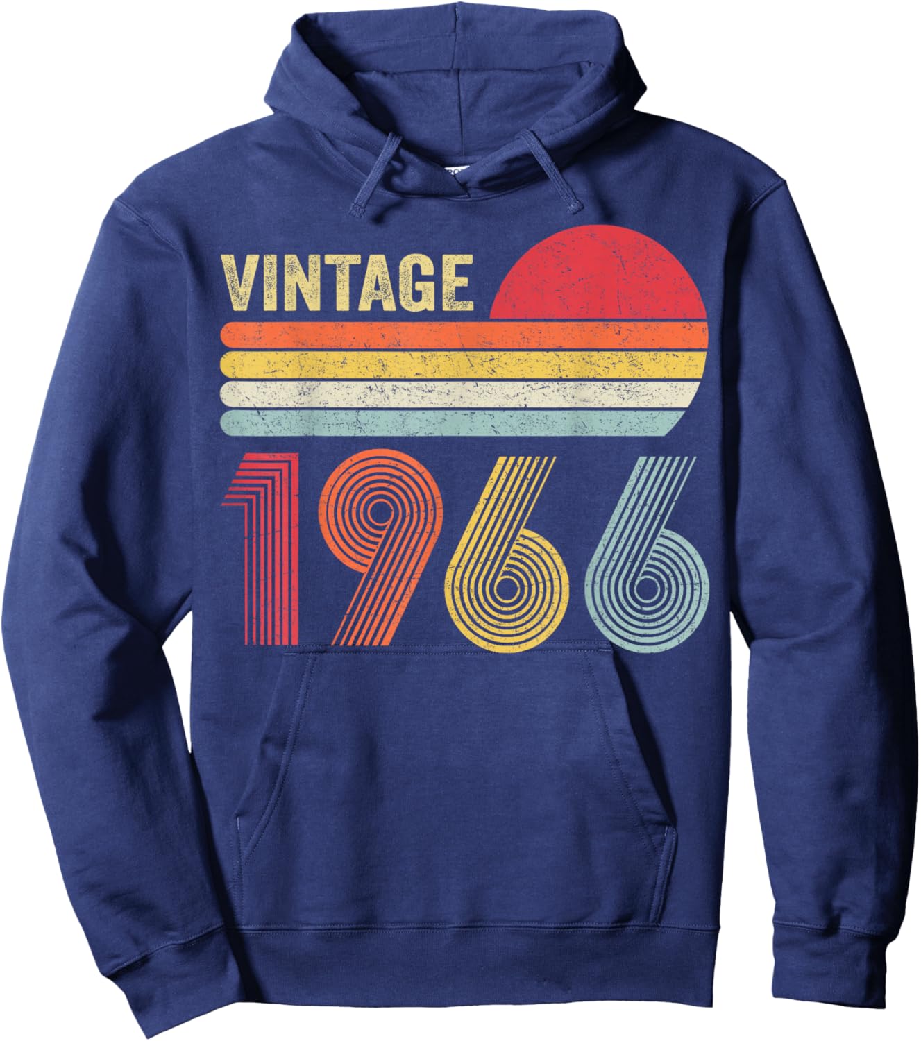 Vintage 1966 60th Birthday Gift Men Women 60 Years Old Hoodie - Hoodie | Navy