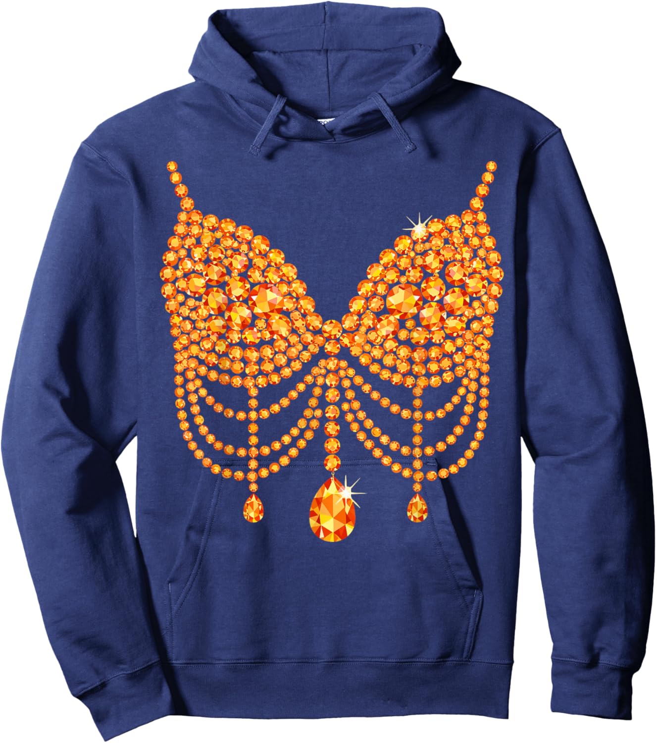 Halloween Orange Bra Design Costume Show Girls Hoodie - Hoodie | Navy