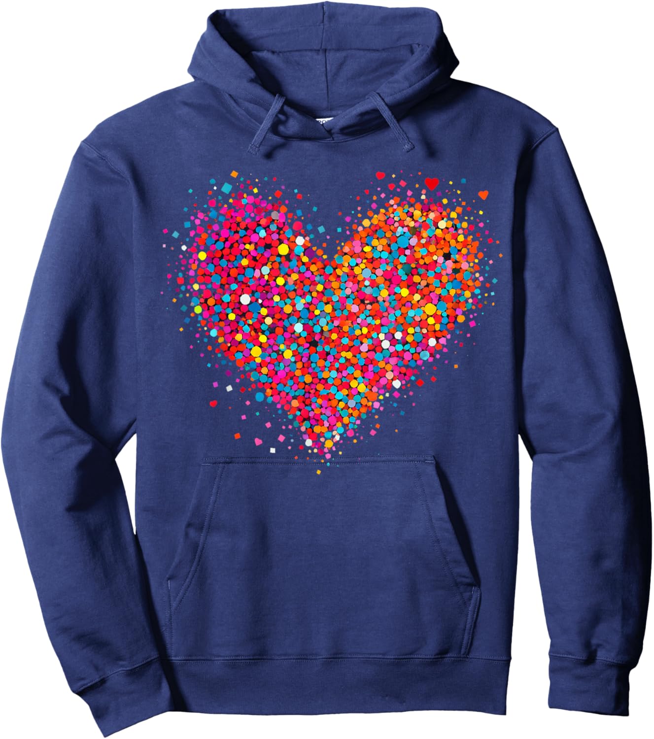 Valentine Colorful Confetti Heart Men Women Kid Hoodie - Hoodie | Navy
