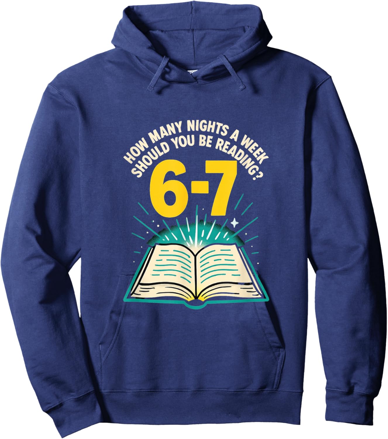 How Many Nights Reading 67 Meme Six Seven Teacher Funny Hoodie - Hoodie | Navy