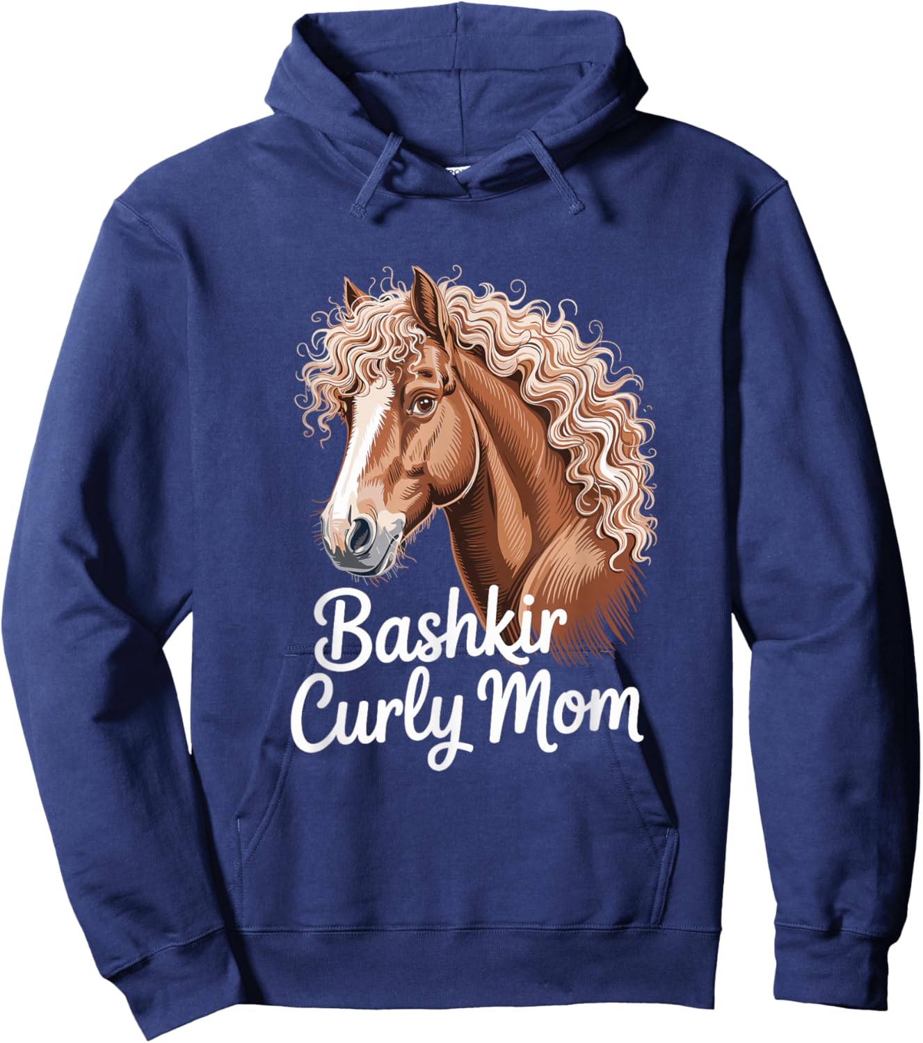 Bashkir Curly Mom Horse Mom Equestrian Hoodie - Hoodie | Navy