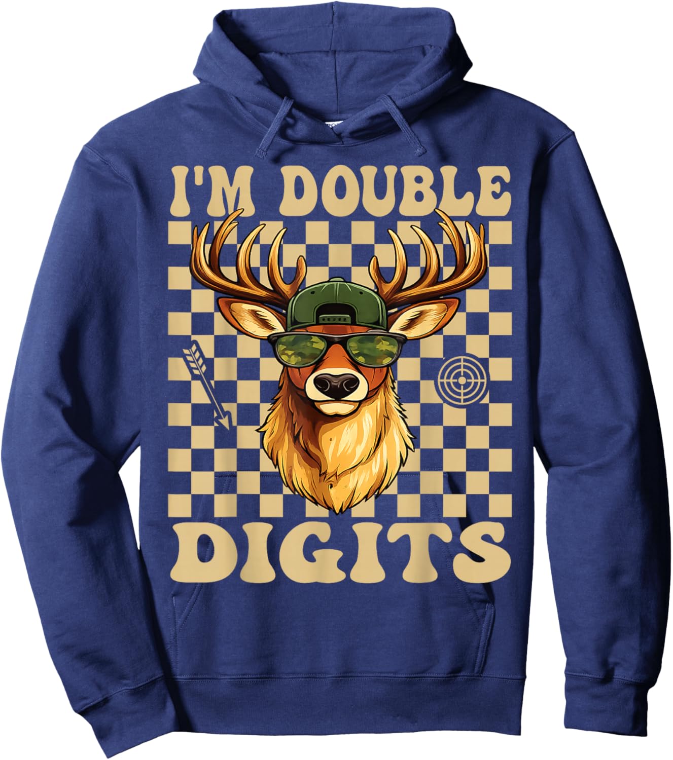 Bruh I'm Double Digits 10th Birthday Deer 10 Year Old Boys Hoodie - Hoodie | Navy