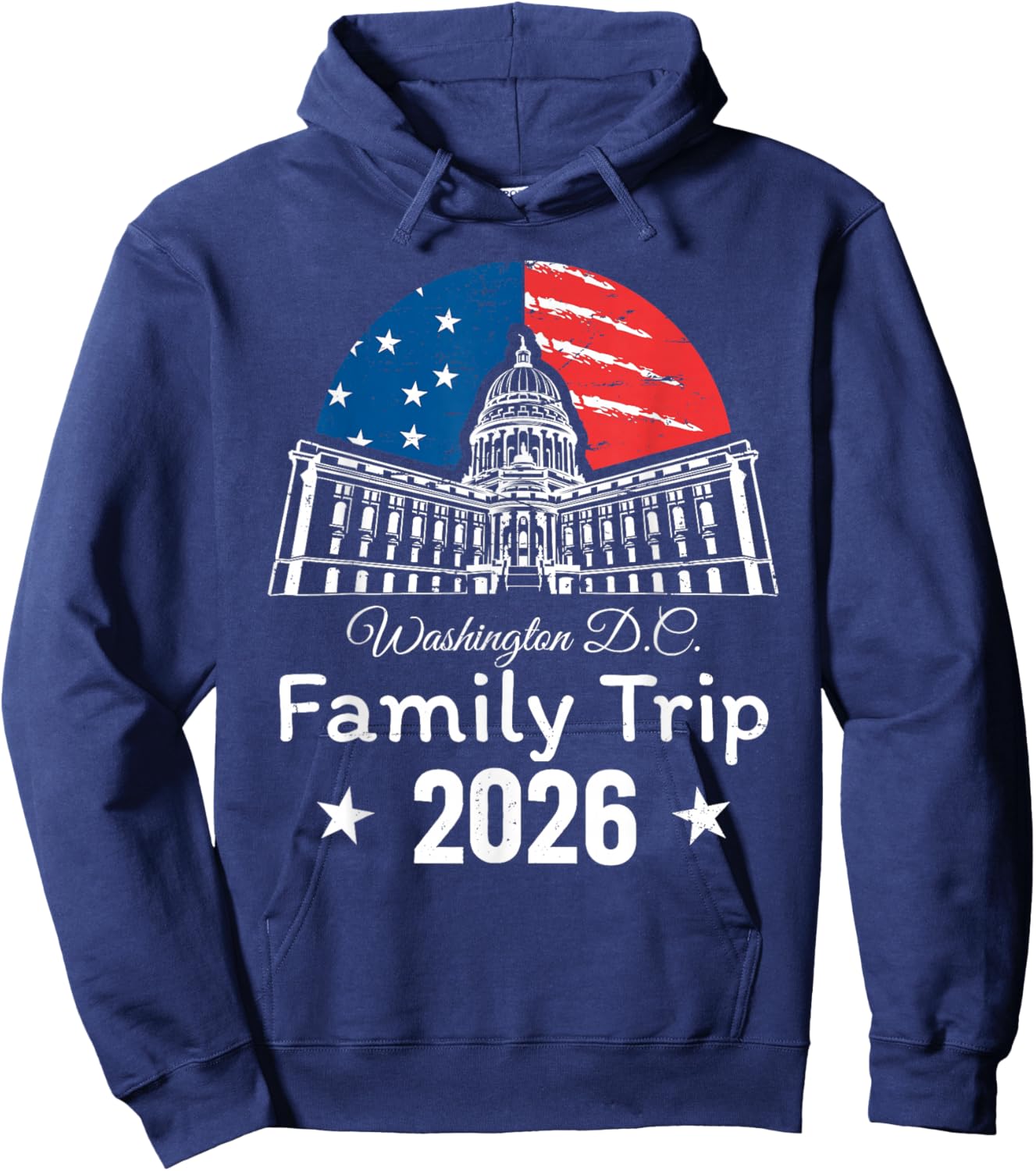 Washington DC 2026 Capitol Hill USA Flag Family Matching Hoodie - Hoodie | Navy