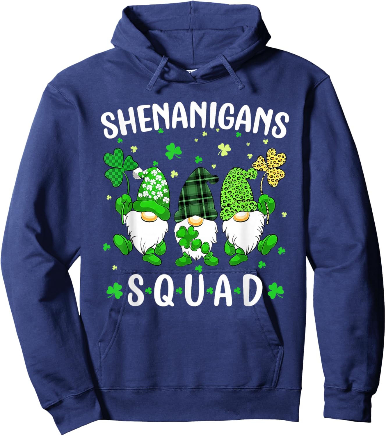 St Patricks Day Gnomes Shenanigans Squad Men Women Kids Hoodie - Hoodie | Navy