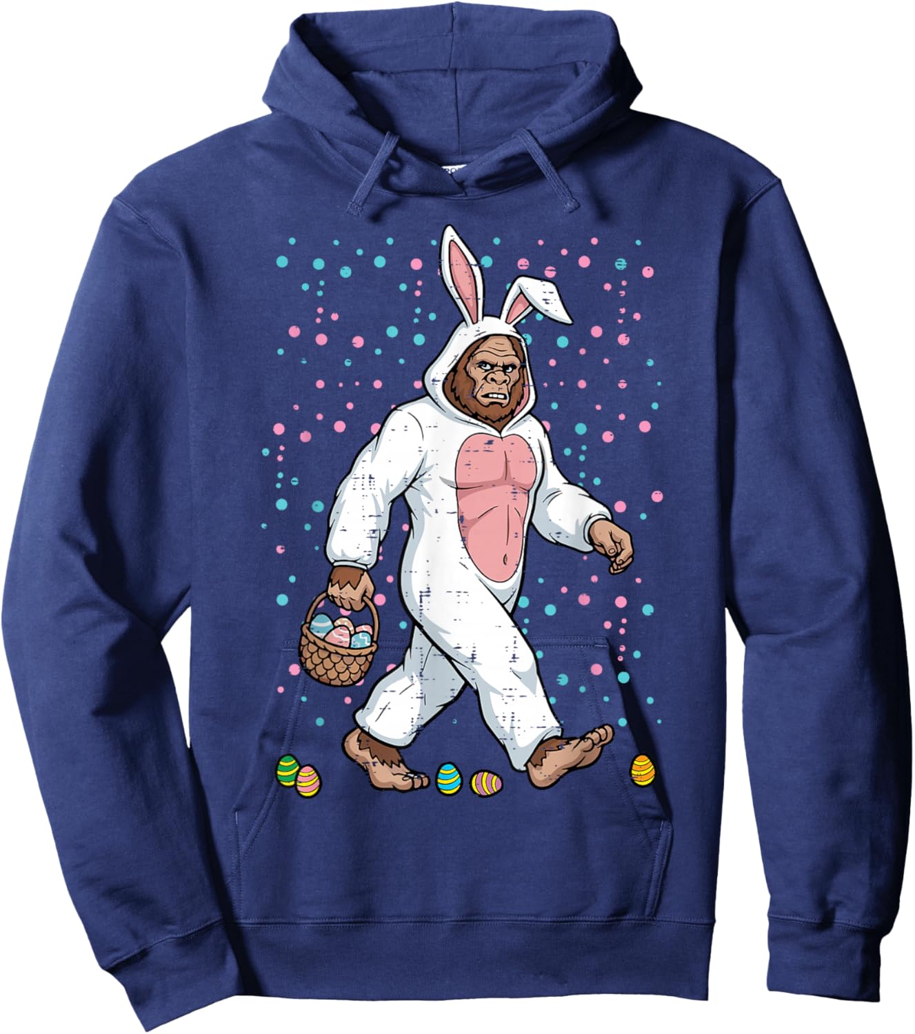 Bigfoot Easter Bunny Costume Funny Sasquatch Men Women Kids Hoodie - Hoodie | Navy