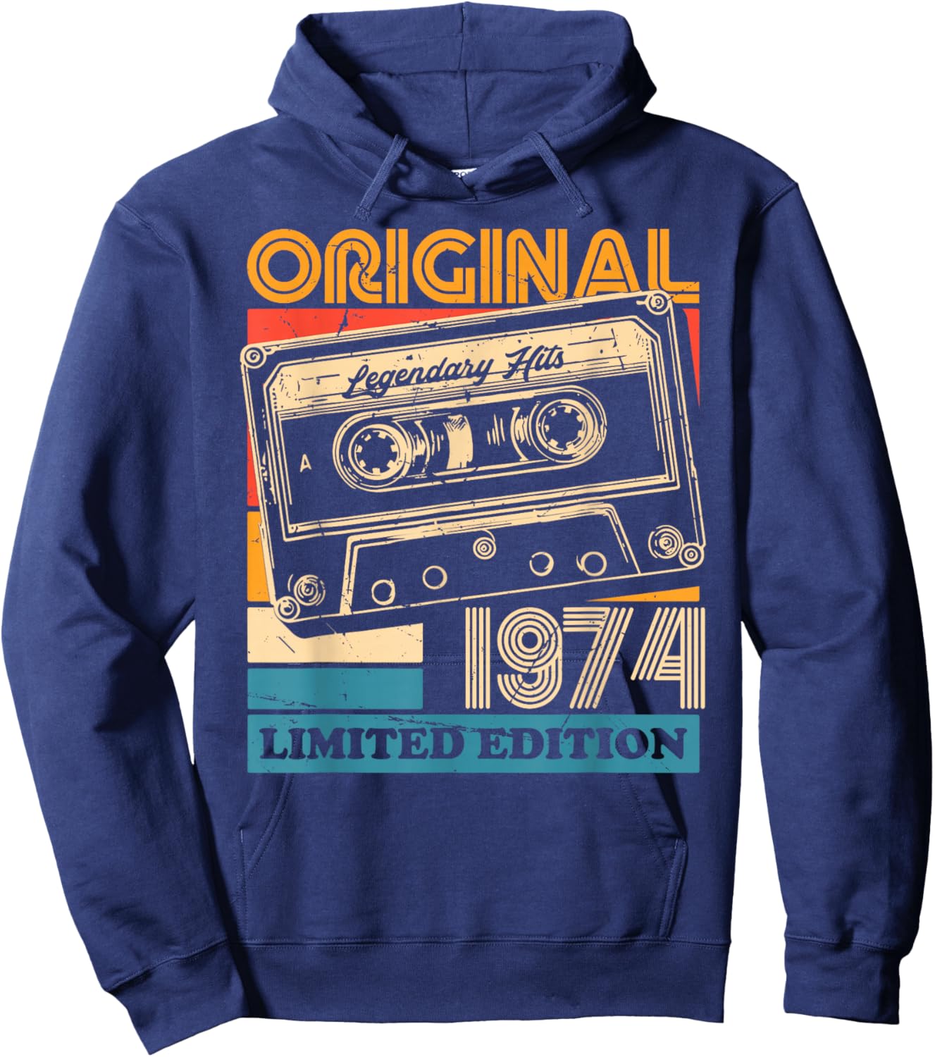 51th Birthday Retro Vintage 1974 Men Women Hoodie - Hoodie | Navy