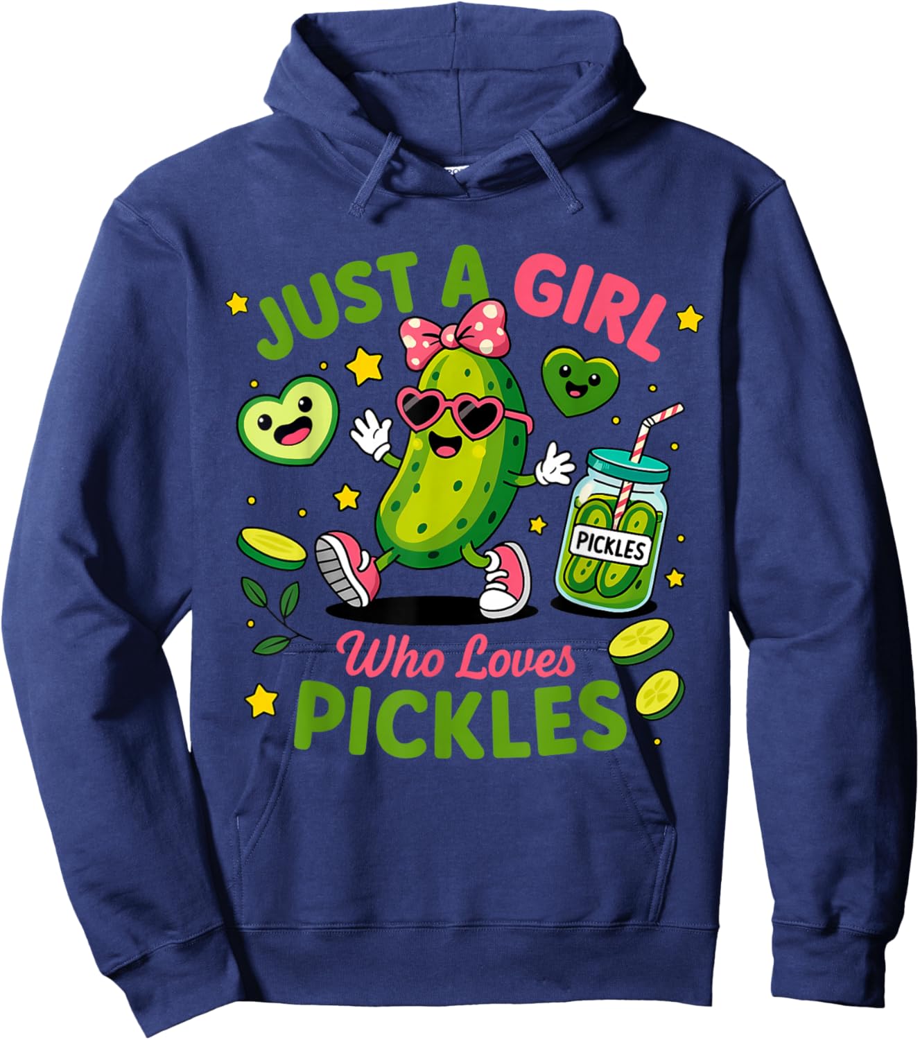 Just A Girl Who Loves Pickles Funny Toddler Pickle Costume Hoodie - Hoodie | Navy
