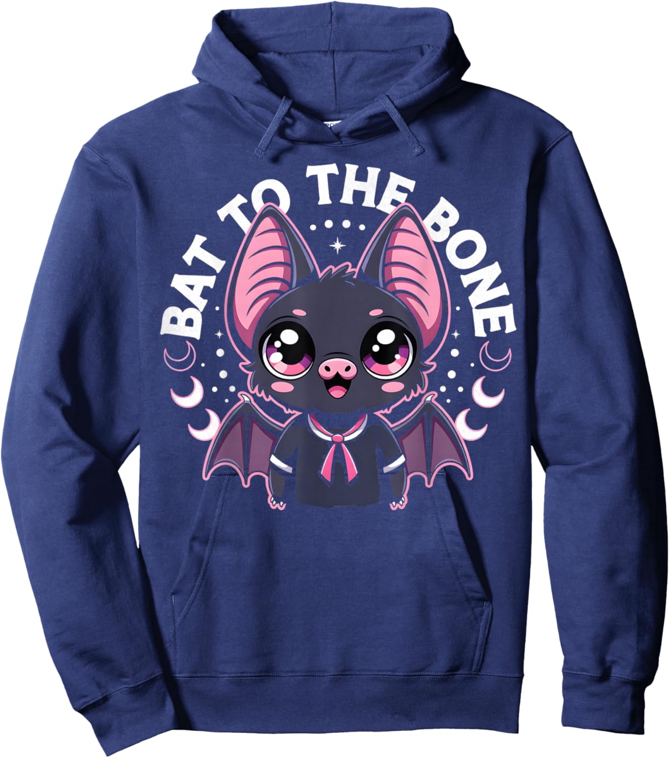 Bat to The Bone Cute Kawaii Bat Hoodie - Hoodie | Navy
