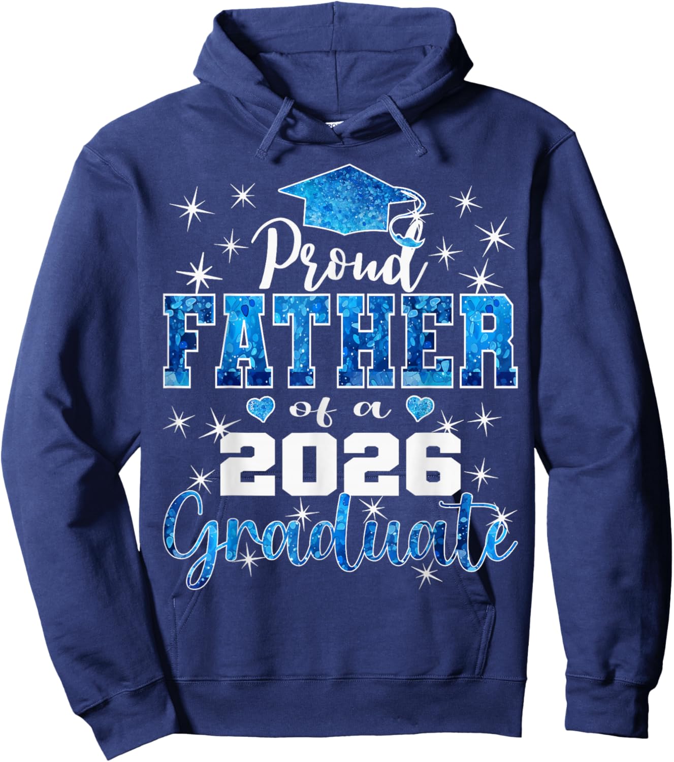 Super Proud Father of 2026 Graduate Senior Family Hoodie - Hoodie | Navy