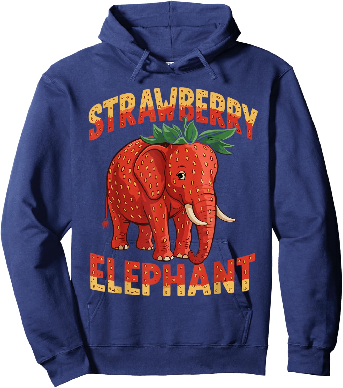Strawberry Elephant Italian Brainrot Meme Kids Funny Memes Hoodie - Hoodie | Navy