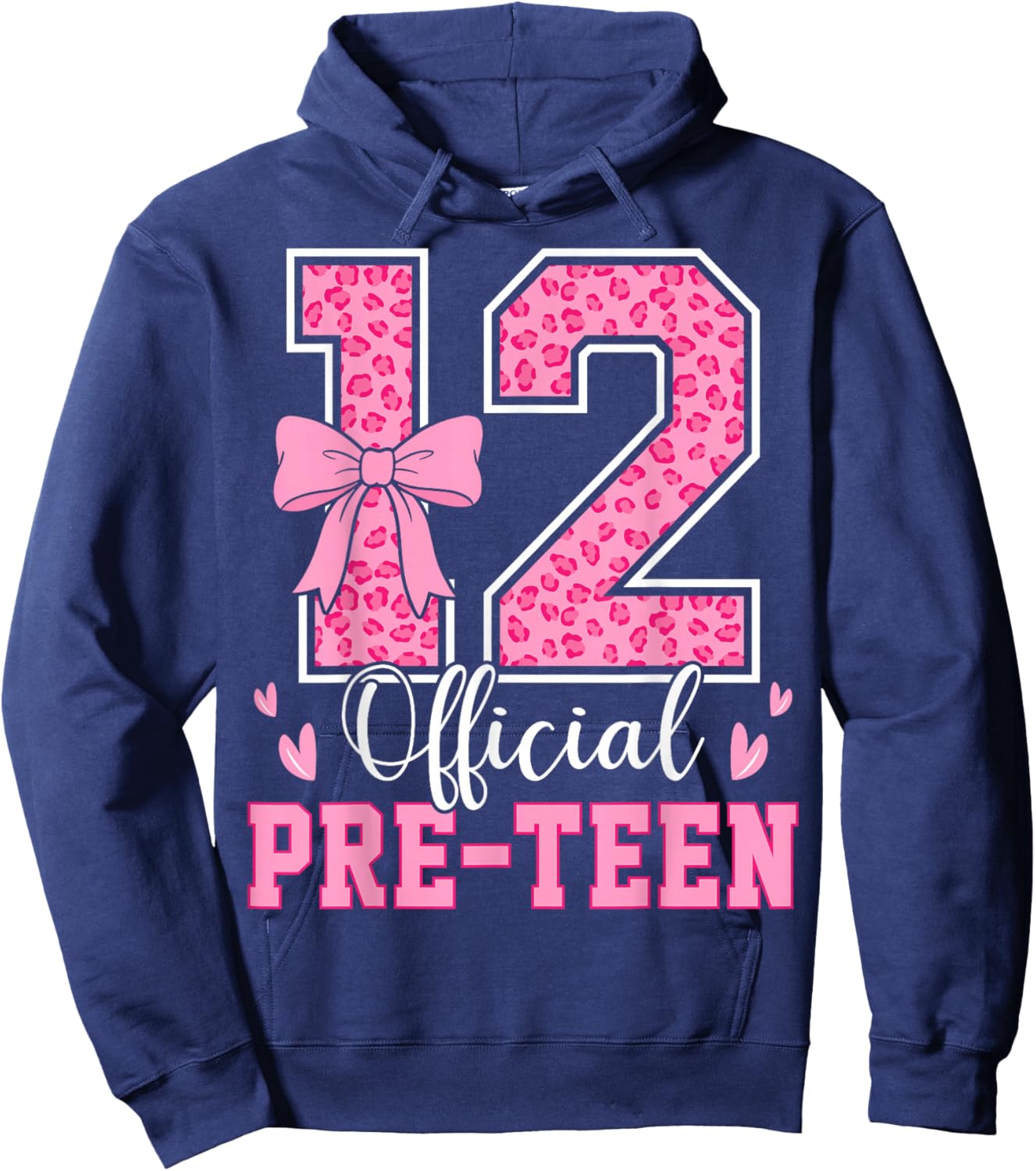 12 Official Pre-Teen Leopard 12 Year Old 12th Birthday Girl Hoodie - Hoodie | Navy