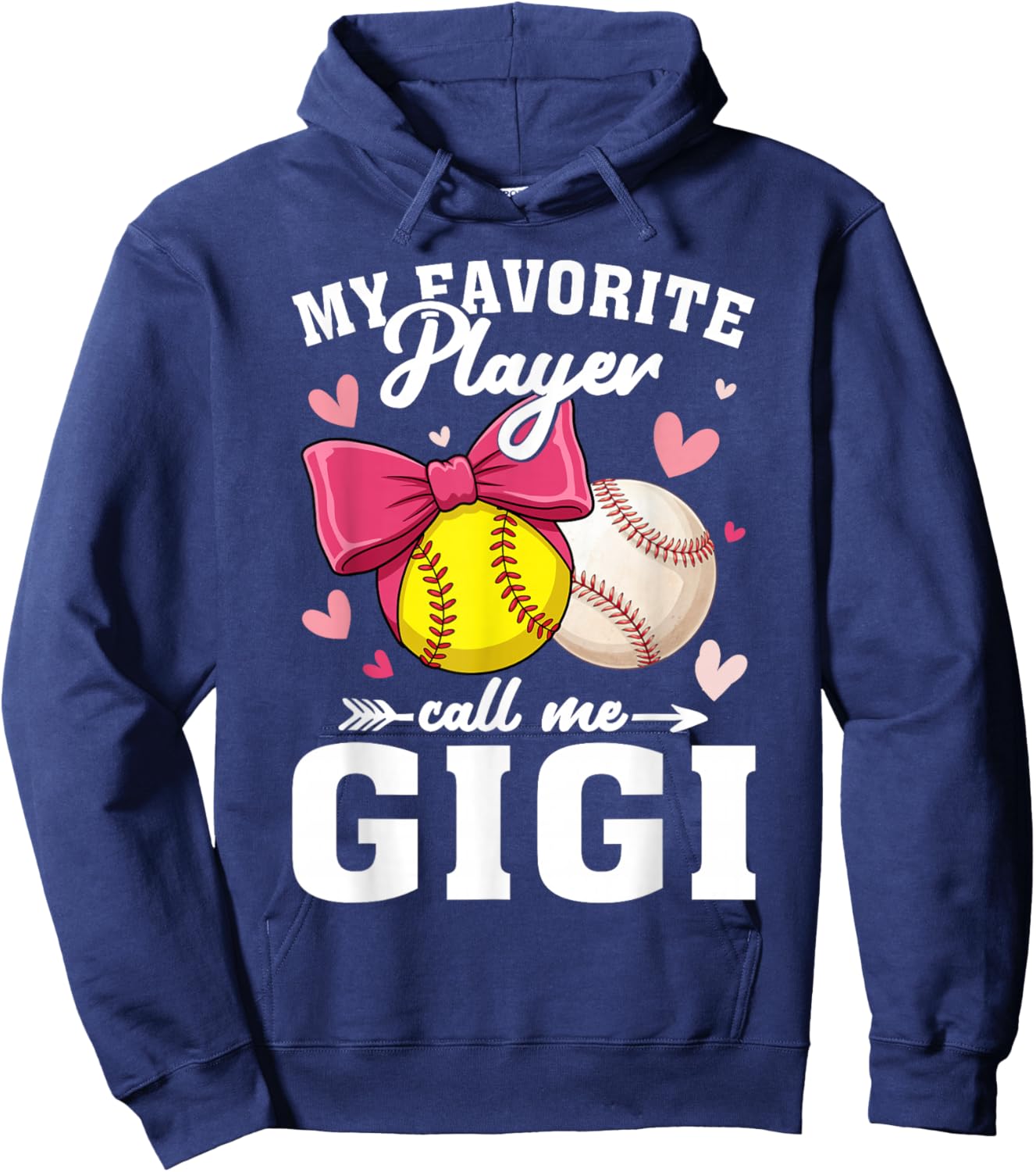 My Favorite Player Call Me Gigi Softball Baseball Hoodie - Hoodie | Navy