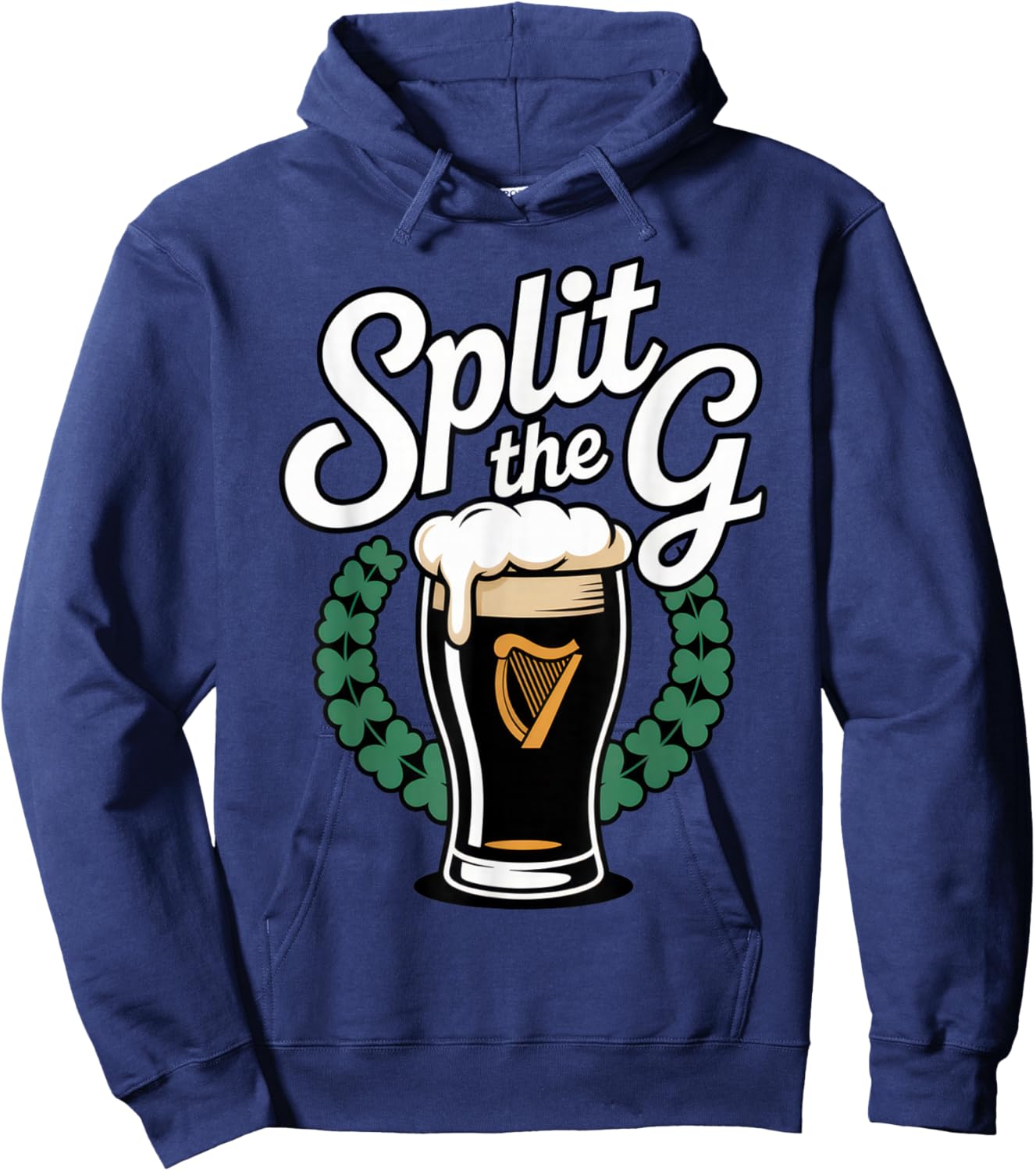 Split The G for Beer Lovers with Irish Vibes on St. Hoodie - Hoodie | Navy