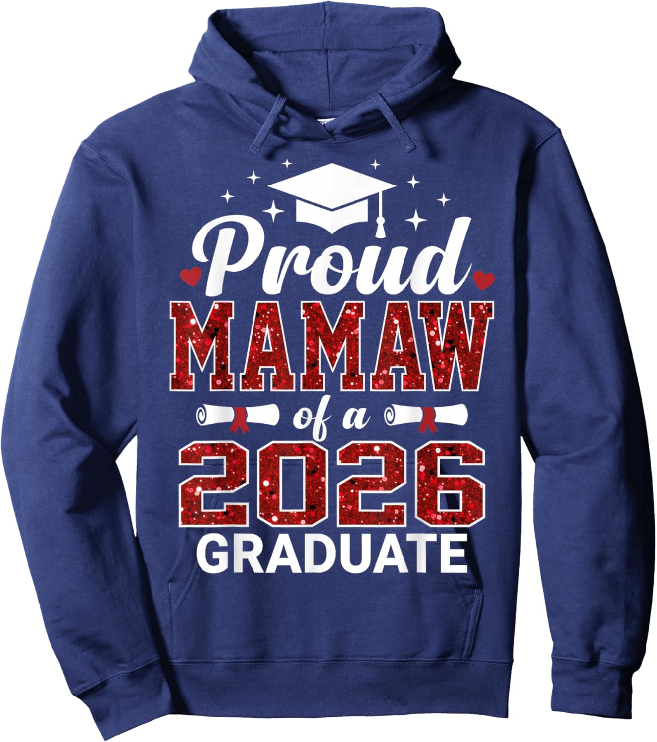 Proud Mamaw of a 2026 Graduate Senior Graduation Year Hoodie - Hoodie | Navy