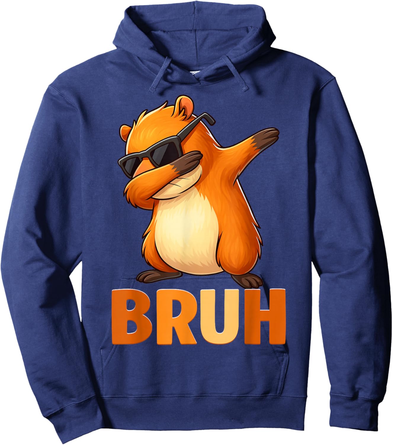 Bruh Funny Cool Dabbing Capybaras Gift Men Boy Hoodie - Hoodie | Navy