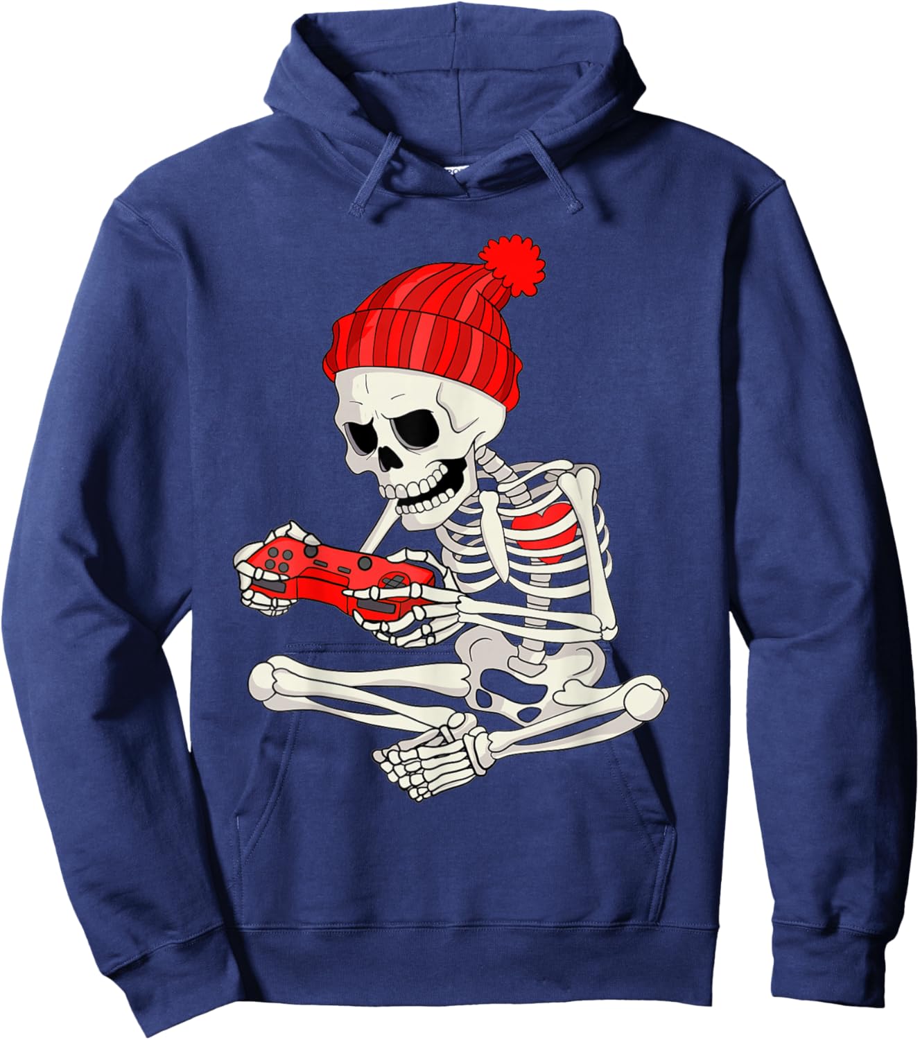 Funny Boys Valentines Skeleton Gamer Video Games Gaming Hoodie - Hoodie | Navy