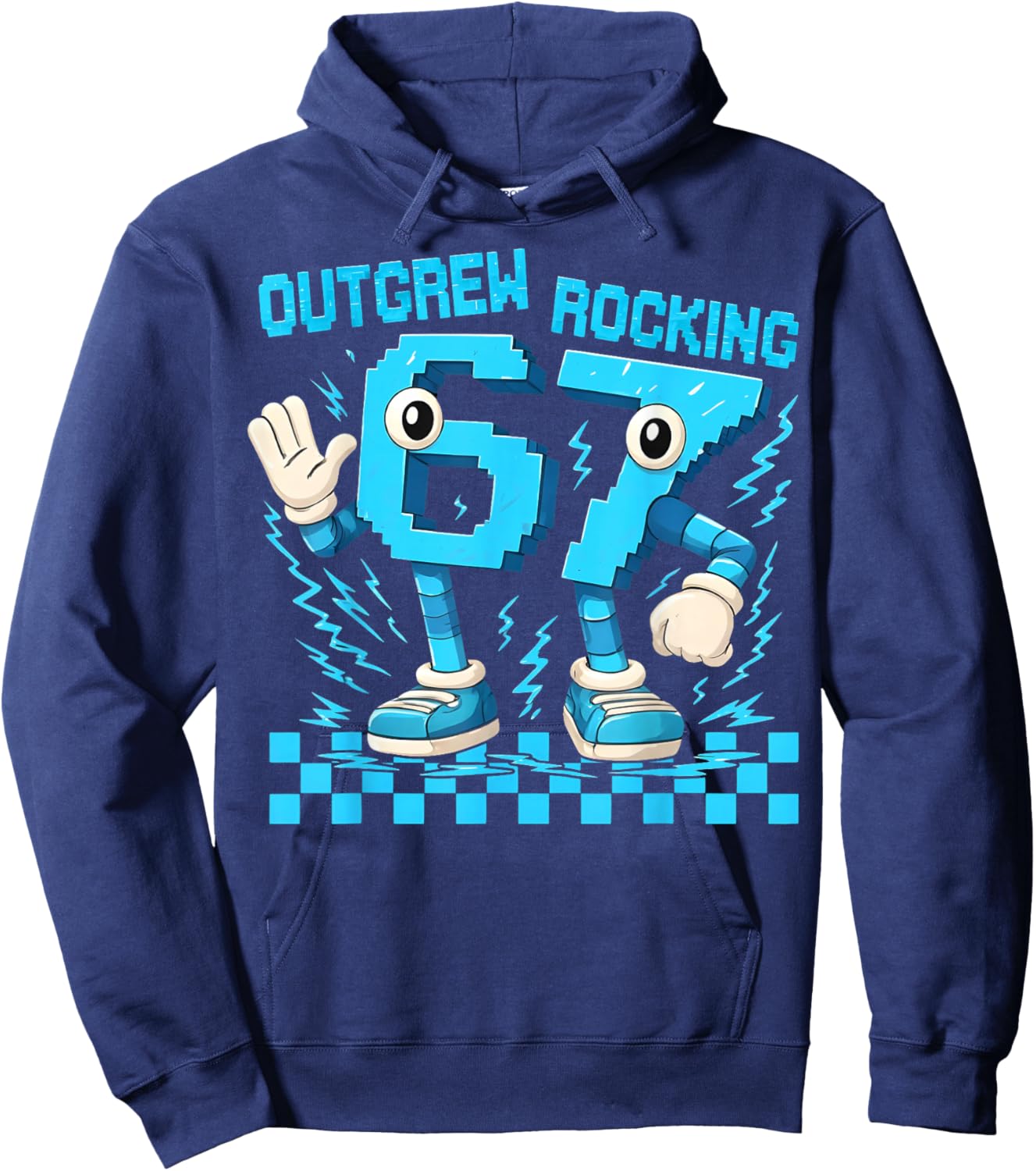 Funny Brainrot Outgrew 6 Rocking 7 Birthday Boy Gift Kid Hoodie - Hoodie | Navy
