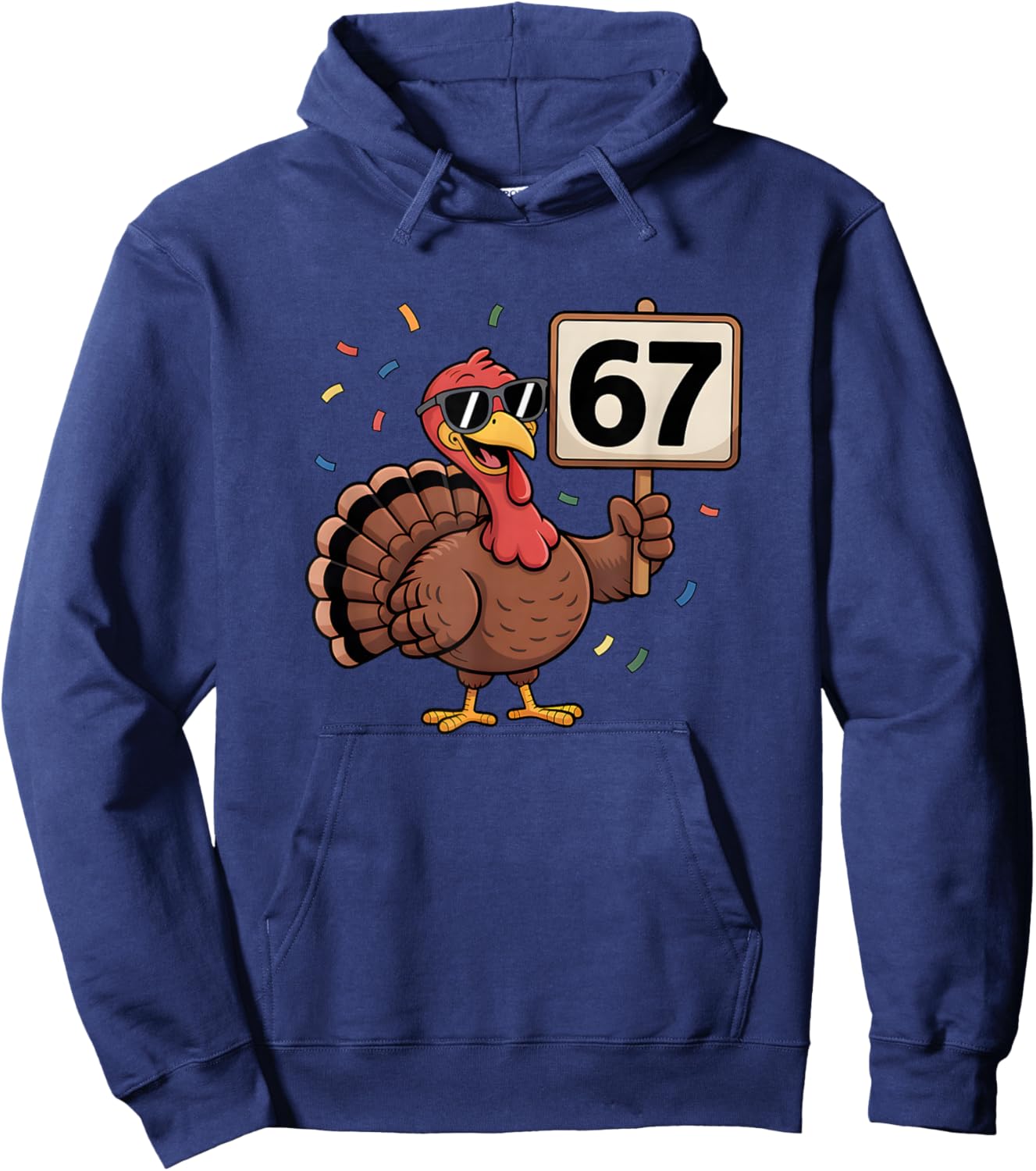 67 Thanksgiving Turkey 6 7 Middle School Thanksgiving Hoodie - Hoodie | Navy