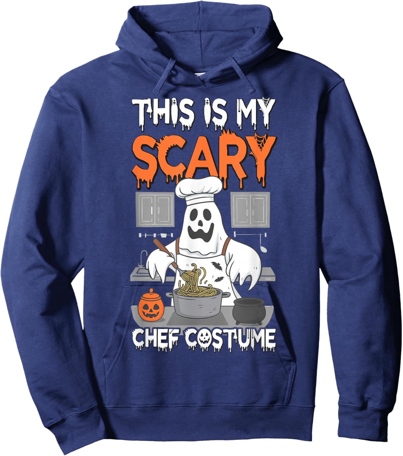 This is My Scary Chef Costume Chef Ghost Halloween Cooking Hoodie - Hoodie | Navy