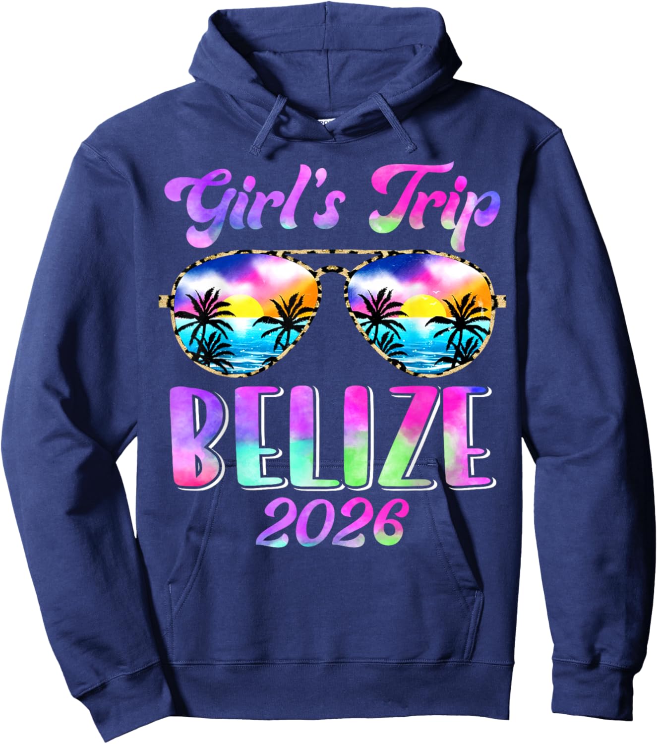 Girl’s Trip Belize 2026 Summer Beach Weekend Vacation Women Hoodie - Hoodie | Navy