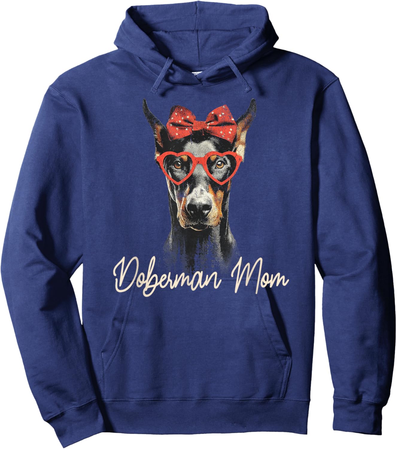 Women's Doberman Dog Vintage Mothers Day for Mom Sister Hoodie - Hoodie | Navy