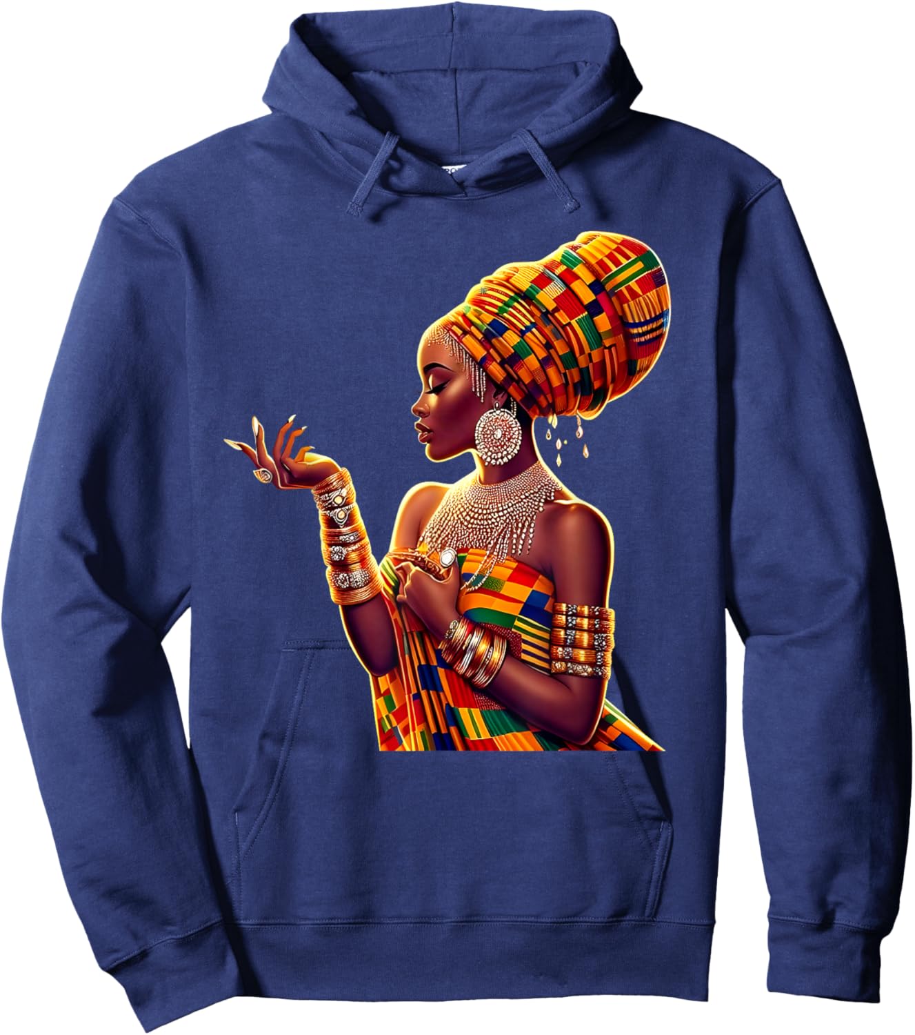 I Am Black History Black Woman African Roots Melanin Queen Hoodie - Hoodie | Navy