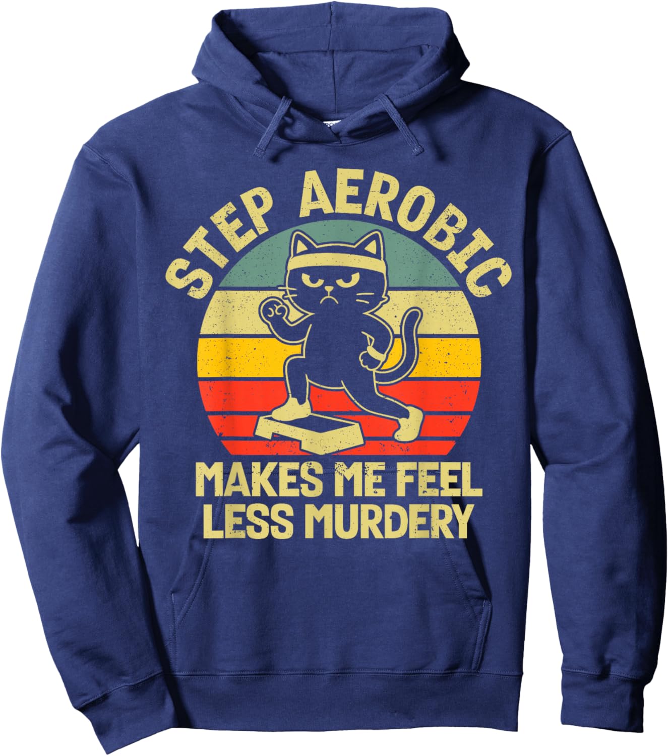 Step Aerobic Workout Step Class Hoodie - Hoodie | Navy