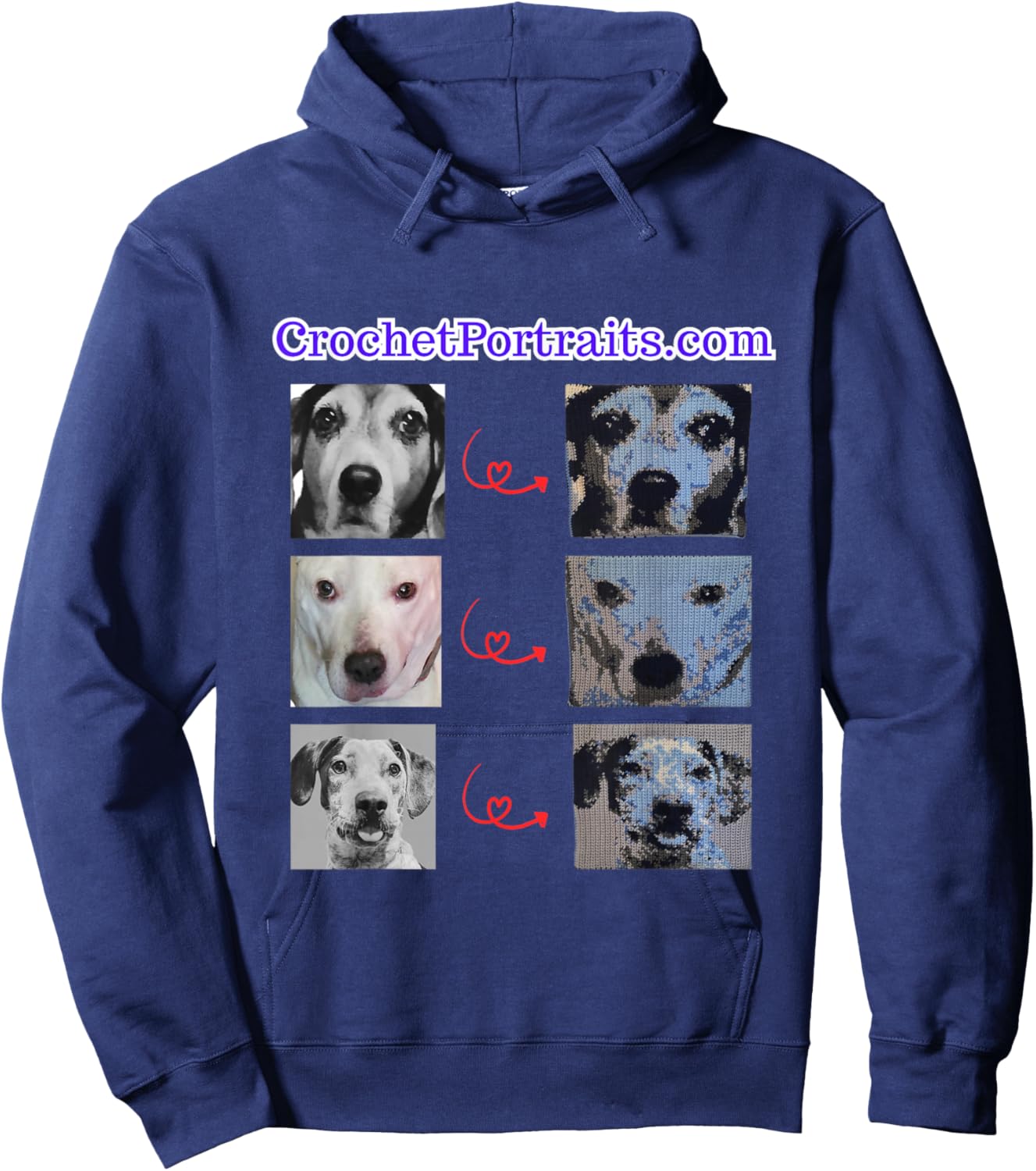 CrochetPortraits.com - Copper, MYA, Pippa Hoodie - Hoodie | Navy