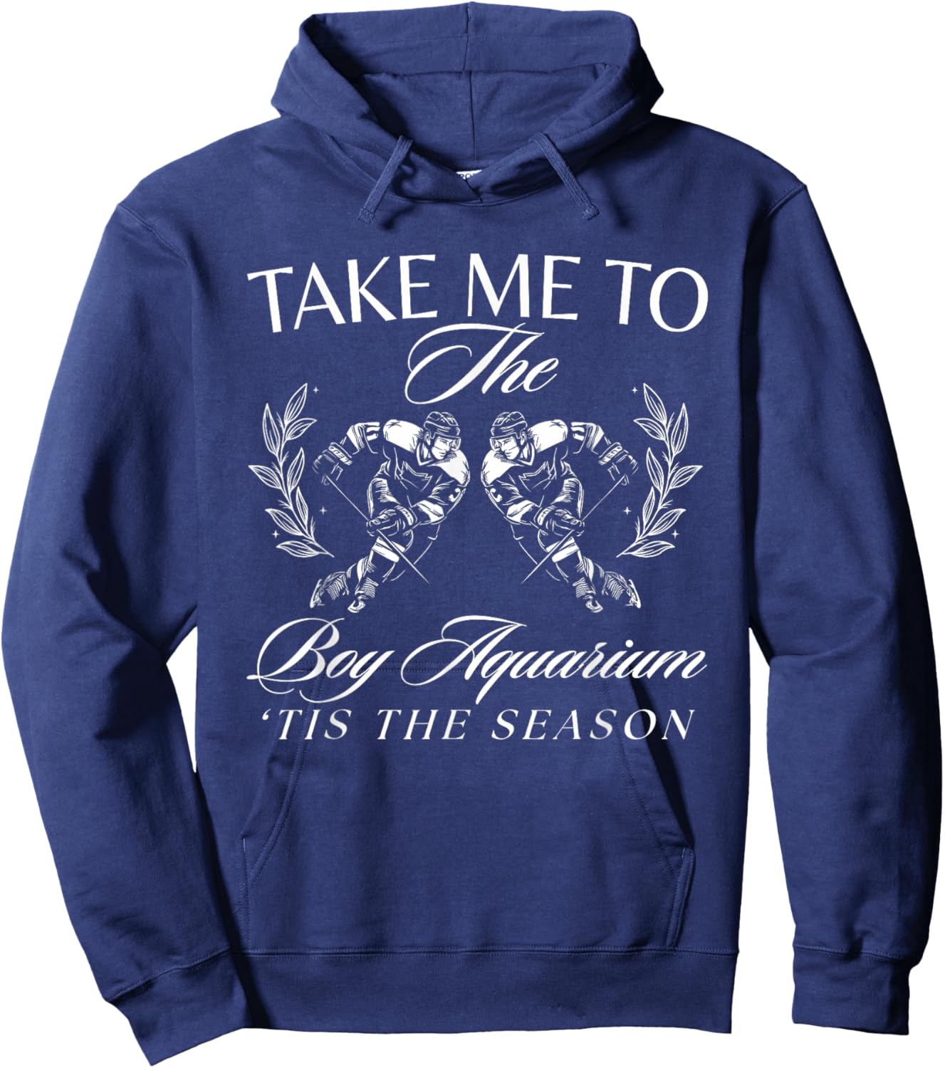 Take Me to The Boy Aquarium Funny Women Hockey Meme Hoodie - Hoodie | Navy