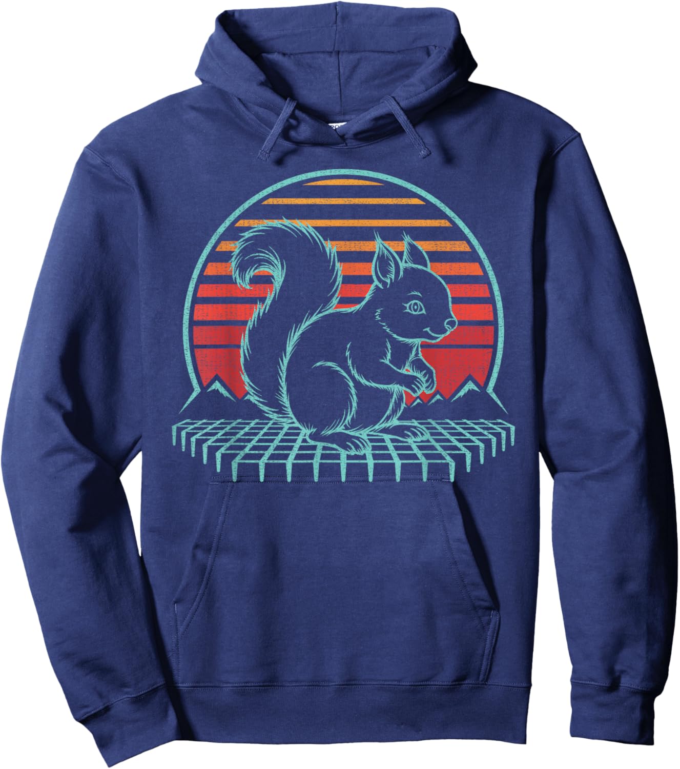 Squirrel Lover Animal Retro Vintage 80s Hoodie - Hoodie | Navy