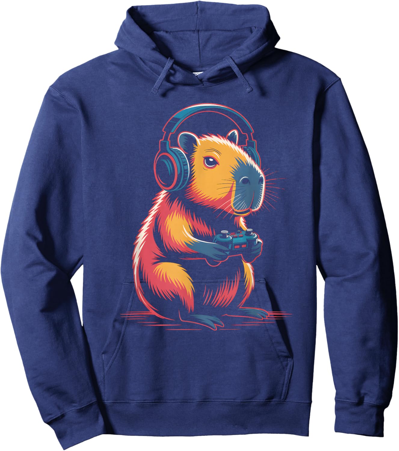 Capybara Gamer Graphic Funny Capybara Hoodie - Hoodie | Navy