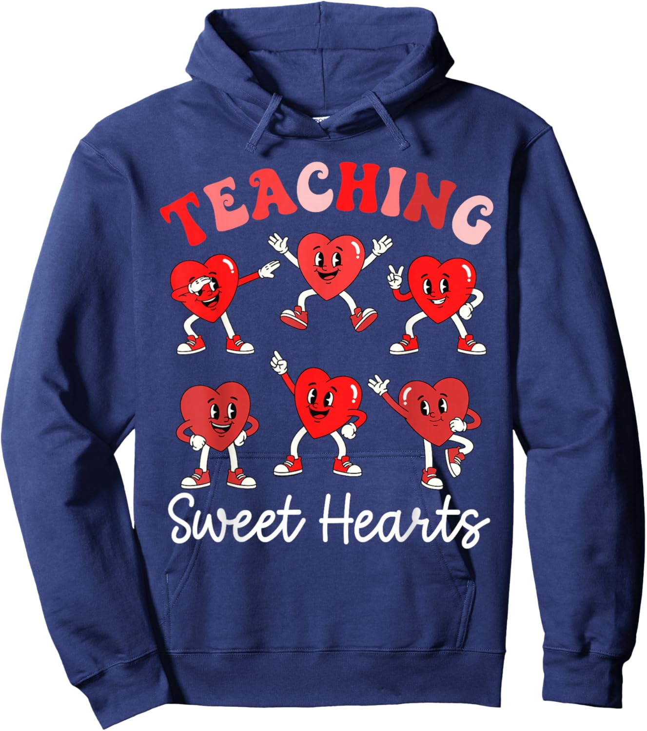 Funny Sweet Hearts Valentines Day for Teacher Kid Boys Girls Hoodie - Hoodie | Navy