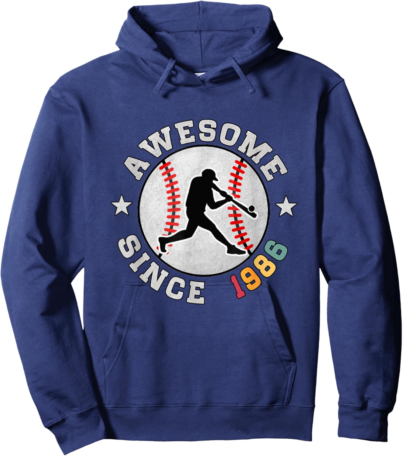 Birthday Baseball Lover Gift 40 Years Old Awesome Since 1986 Hoodie - Hoodie | Navy