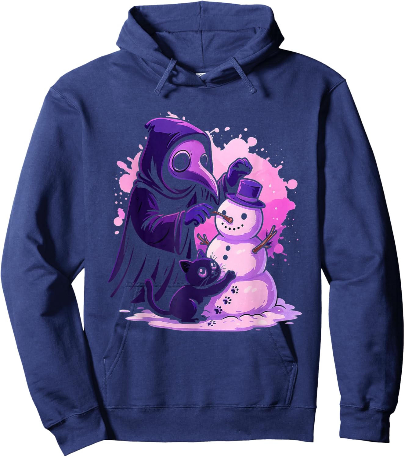 Pastel Goth Plague Doctor Snowman Women Girls Men Hoodie - Hoodie | Navy