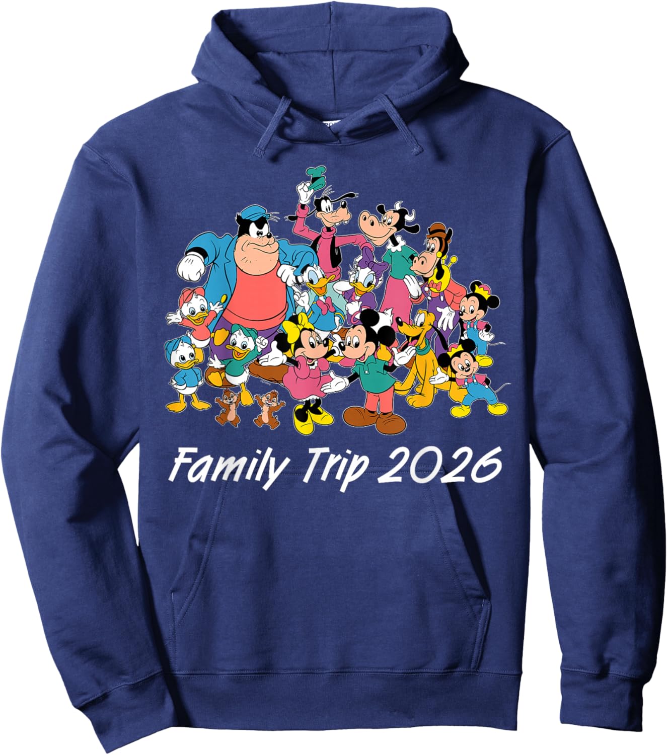 Disney Classic Characters Family Trip 2026 Matching Vacation Hoodie - Hoodie | Navy